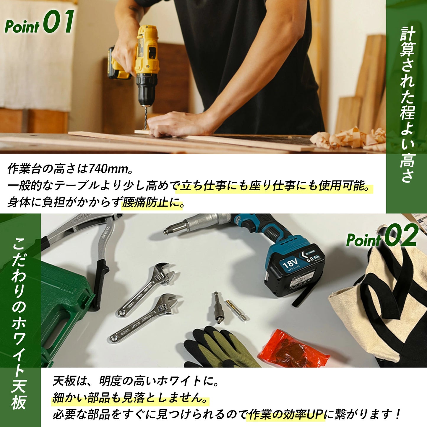 ワークテーブル 折りたたみ 作業台 耐荷重125kg 幅150cm 高さ74cm