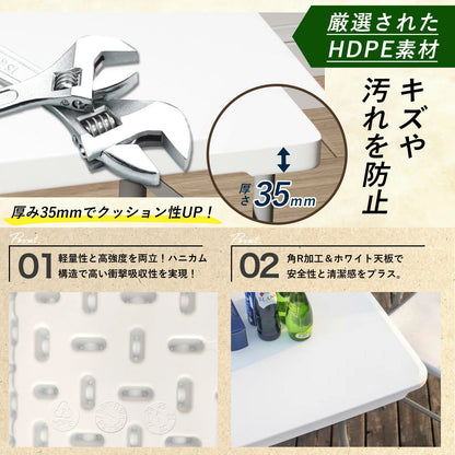 ワークテーブル 折りたたみ 作業台 耐荷重125kg 幅150cm 高さ74cm